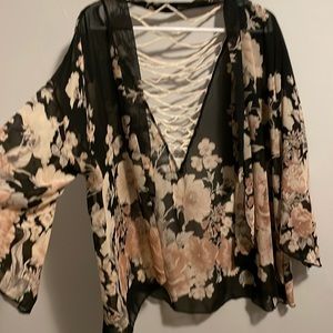 Boho floral kimono